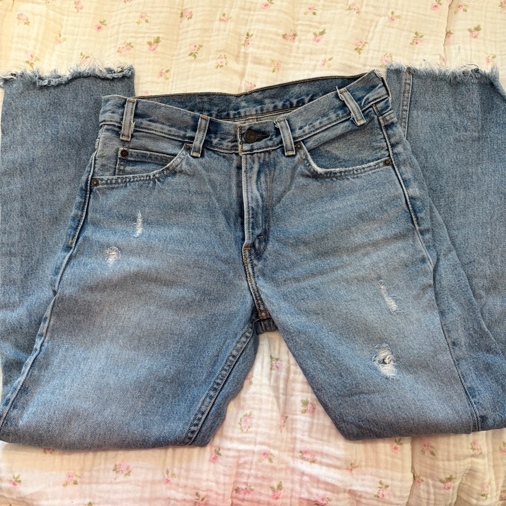Levi’s 505 W27 Light Wash Distressed High-Waist Jeans